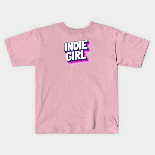 INDIE GIRL (Pink) Kids T-Shirt by NightField